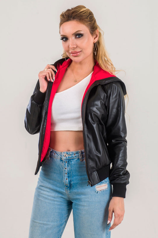 Alexa Bomber Jacket - A Contemporary Twist on Classic Style-CW Leather-Alexa Bomber Jacket - A Contemporary Twist on Classic Style-Woman's Leather Jacket