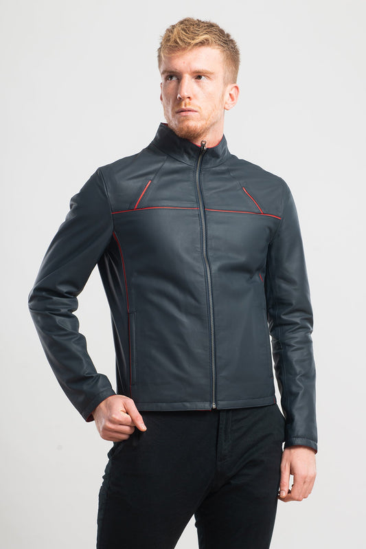 Alexander Double-Faced Jacket - Sleek Versatility with a Pop of Color-CW Leather-Alexander Double-Faced Jacket - Sleek Versatility with a Pop of Color-Men's Leather Jacket